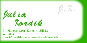 julia kordik business card